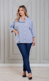 Блузка NOVITA 1423 серая клетка