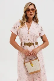 Sukienka Verita moda #N-2459.1 pudra