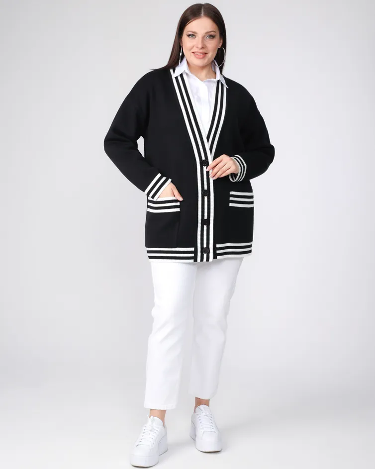 Sweter BONADI #1884 cherno-belyj