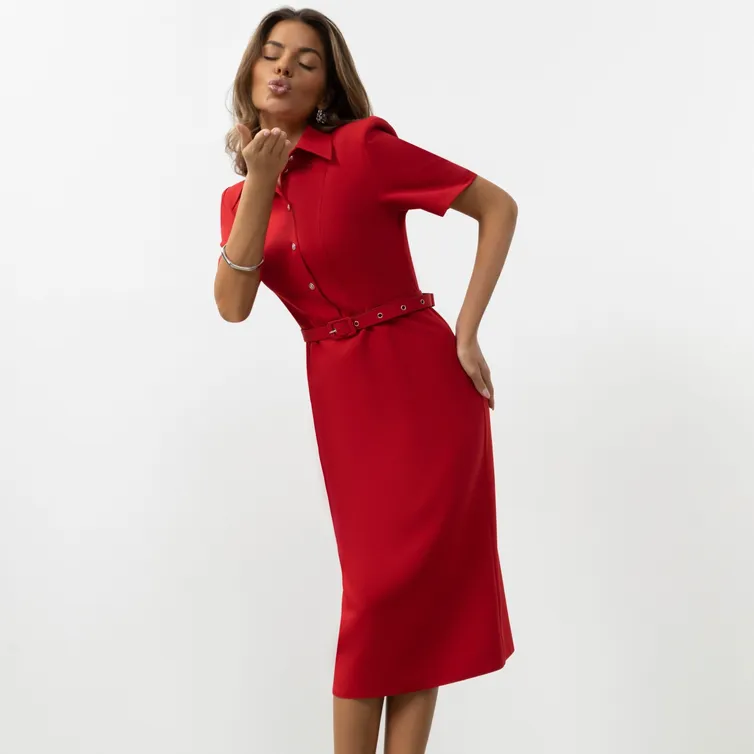 Dress CHARUTTI #Modnyj xod (yarkaya, s remeshkom)