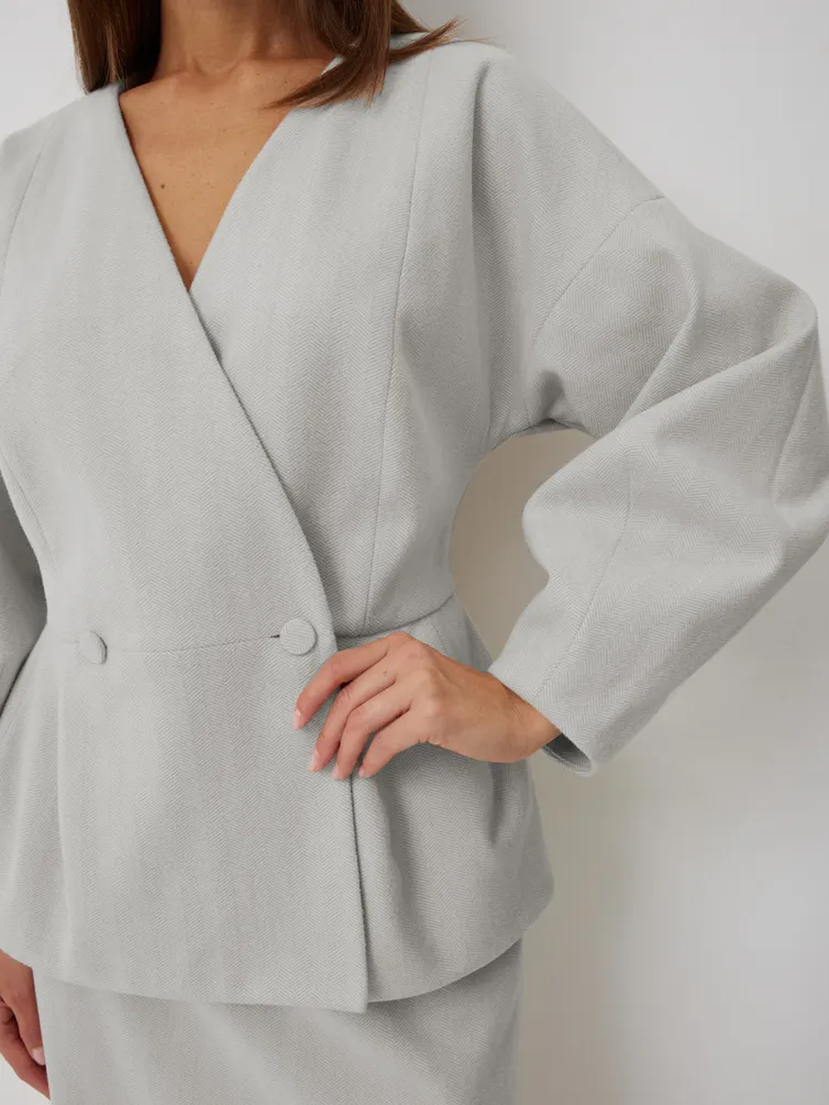 Blazer V&N fashion #1048 zhaket seryj
