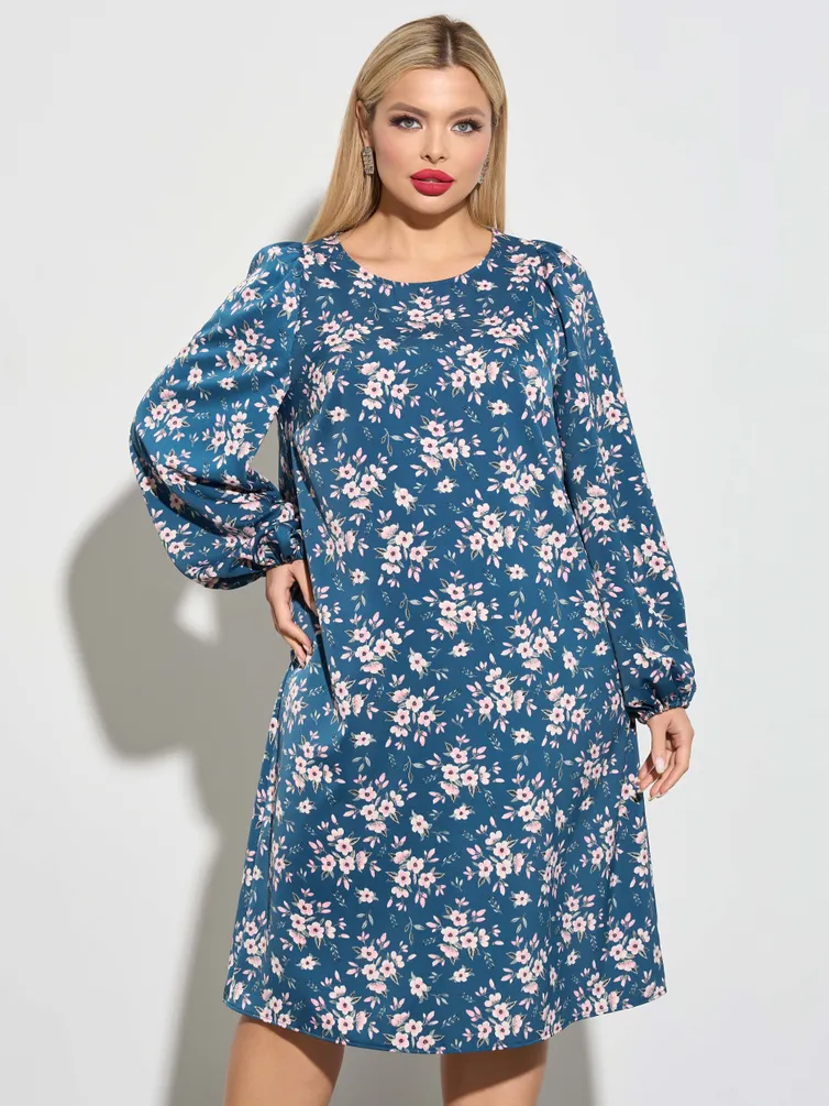 Sukienka DORA plus #0277-1s morskaya glubina