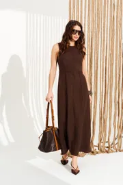 Dress Elletto Life #11124 korichnevyj