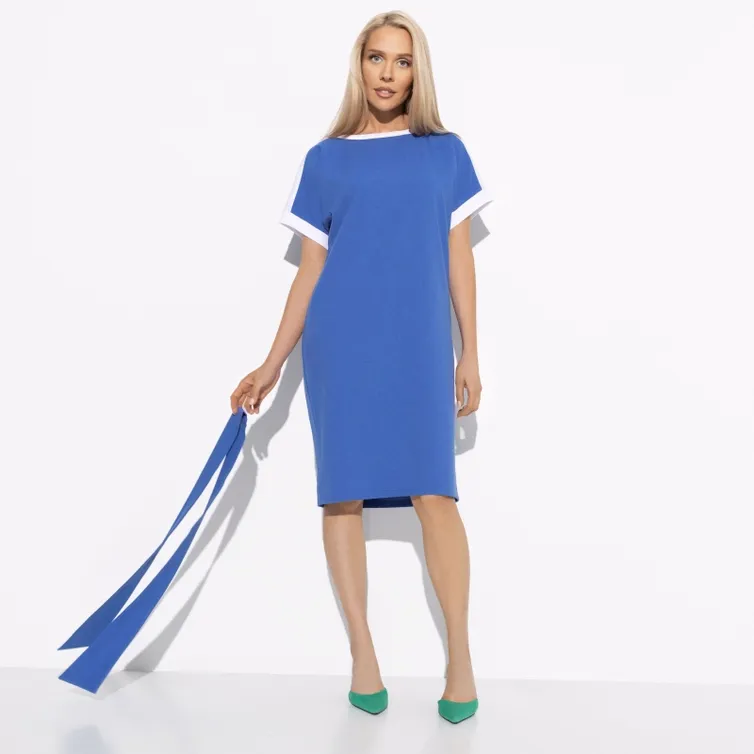 Sukienka CHARUTTI #Otkrytye granicy (blue, s poyasom)