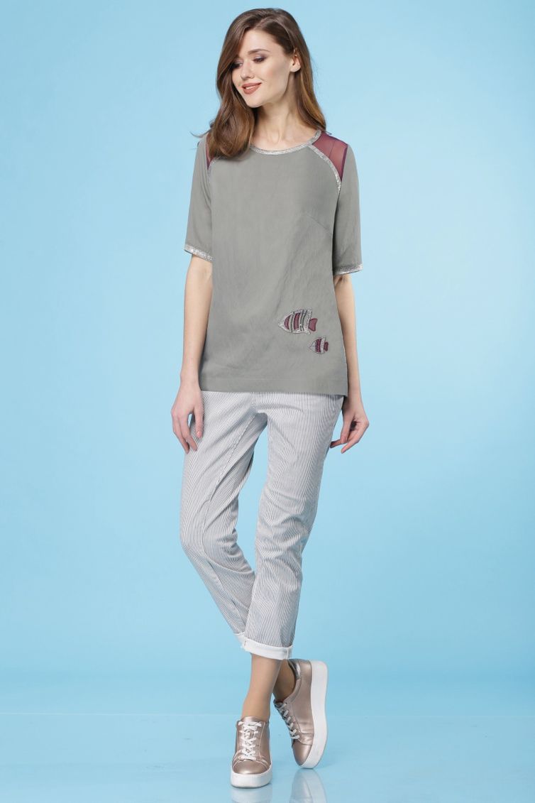 Tunic Linia L #B-1628 ottenok xaki