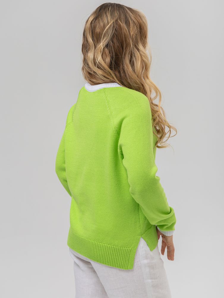 Джемпер Romgil арт. РВ0157-ХЛ2 салатовый, белый