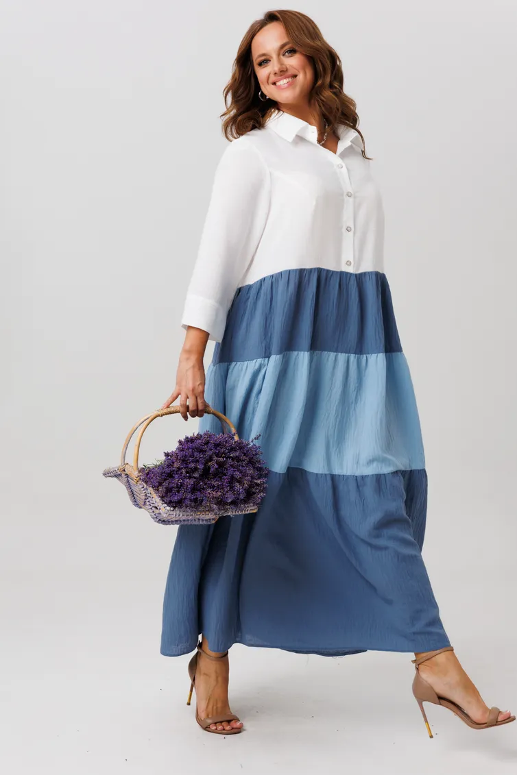 Dress Anastasia #1240.1 belyj/goluboj