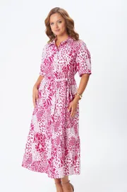 Dress GIZART #5126/2 fuksiya cvety
