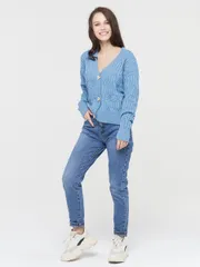 Swetry, kardigany, żakiety Newvay #BY211-14041 gol denim