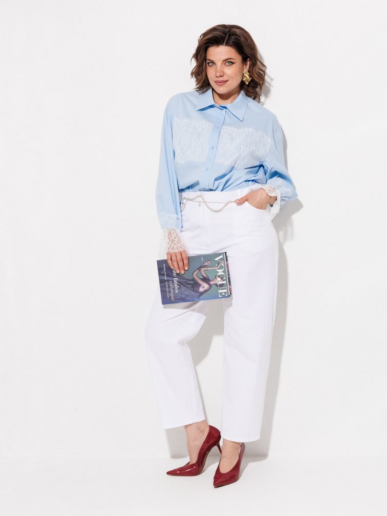 Блузка Anastasia MAK арт. 1352 голубой