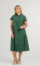 Dress NOVITA 1338 temno-zelenyj