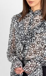 Blouse VIZAVI 744 cherno-belyj