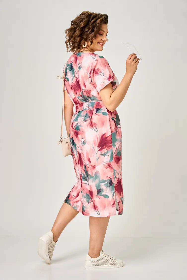 Sukienka BelElStyle #834-235 rozovyj print