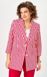 Костюм БелЭльСтиль 762-324/609-323 красный/полоска