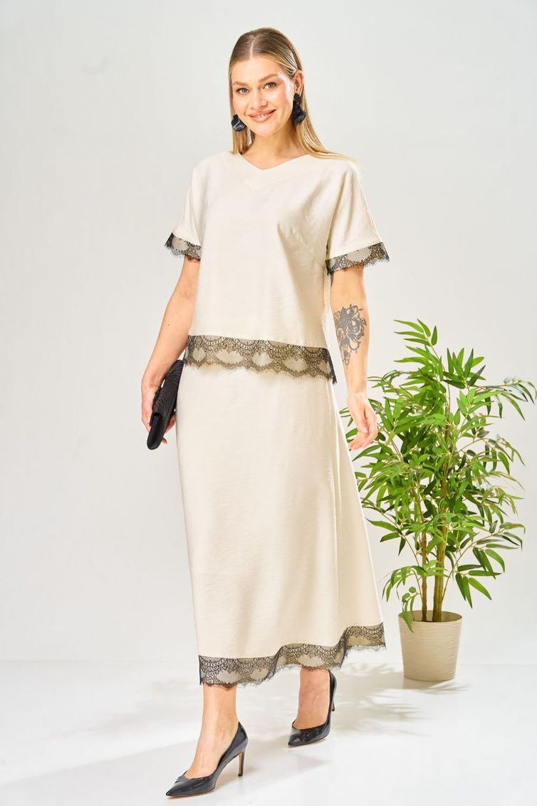 Костюм Ava fashion арт. М-196 молочный-шампанское