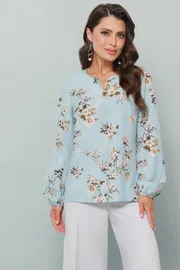 Bluzki, tuniki DS Trend #B-1701-0329 (golubaya s cvetochnym printom)