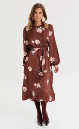 Sukienka GIZART 5103 shokoladnyj+print cvety