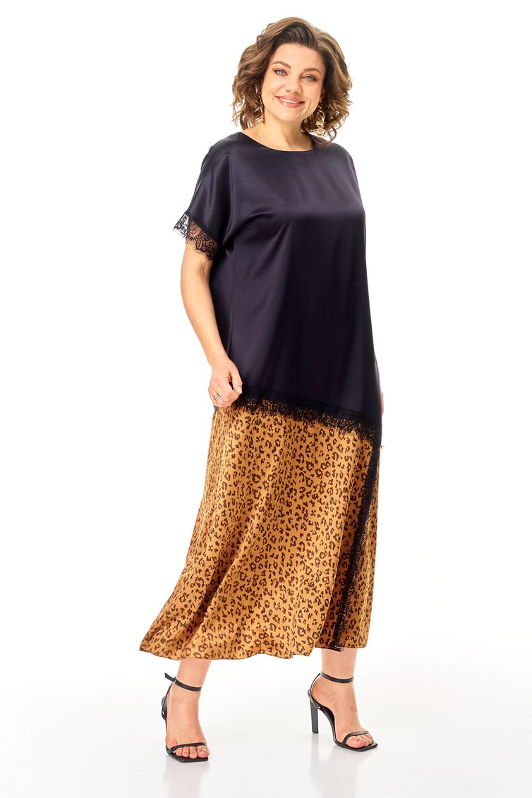 Платье Anastasia арт. 1368 золото/черничный