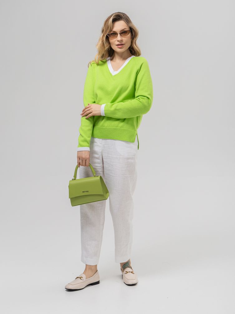 Джемпер Romgil арт. РВ0157-ХЛ2 салатовый, белый