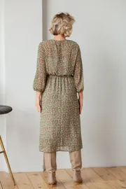 Dress TOOK A LOOK & Angelika #MP-23 cvety na olive