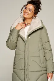 Coat Beautiful & Free #8012 olivkovyj