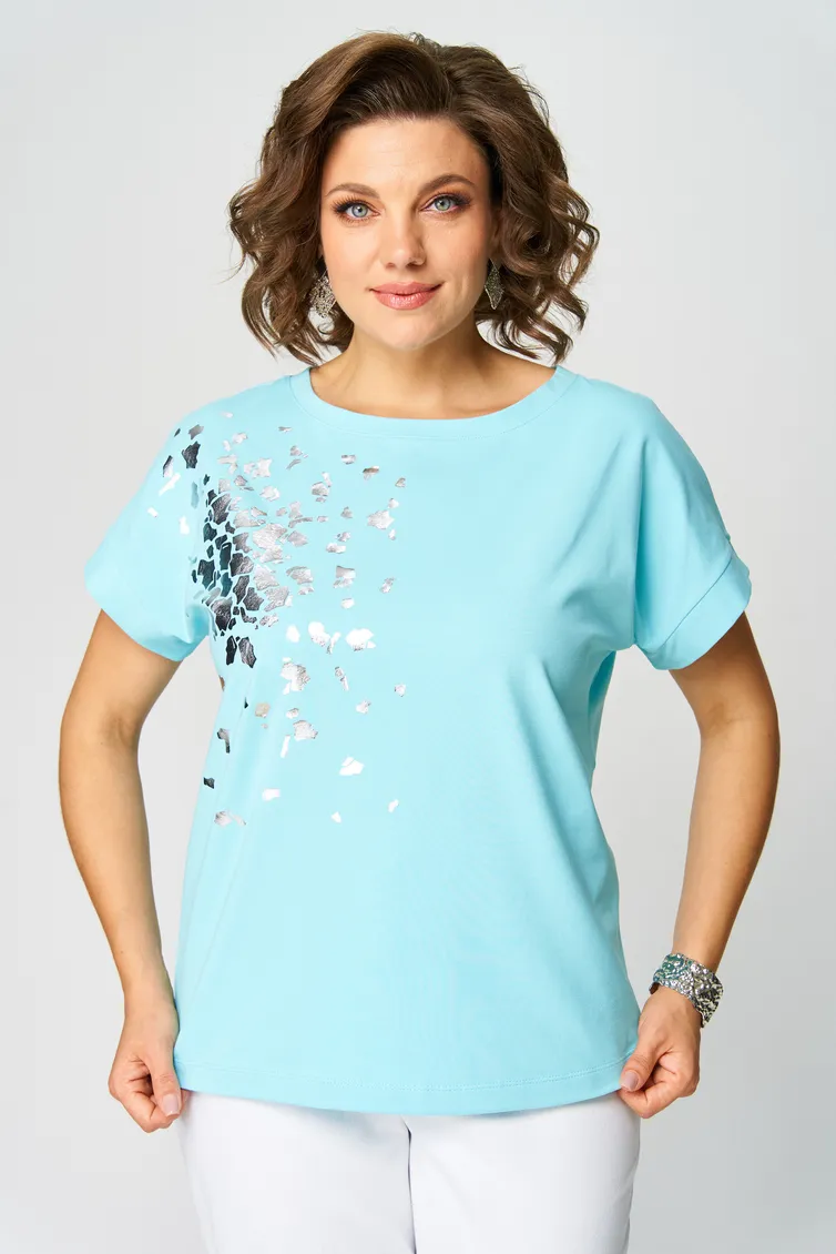 Блуза Rumoda арт. 2252 (короткий рукав) голубой