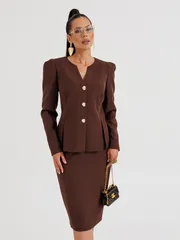Suit Galean Style #1012 korichnevyj