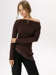 Bluzka Pirs #6571 korichnevyj