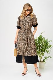 Платье Ava fashion арт. М-194 черный-бежевый