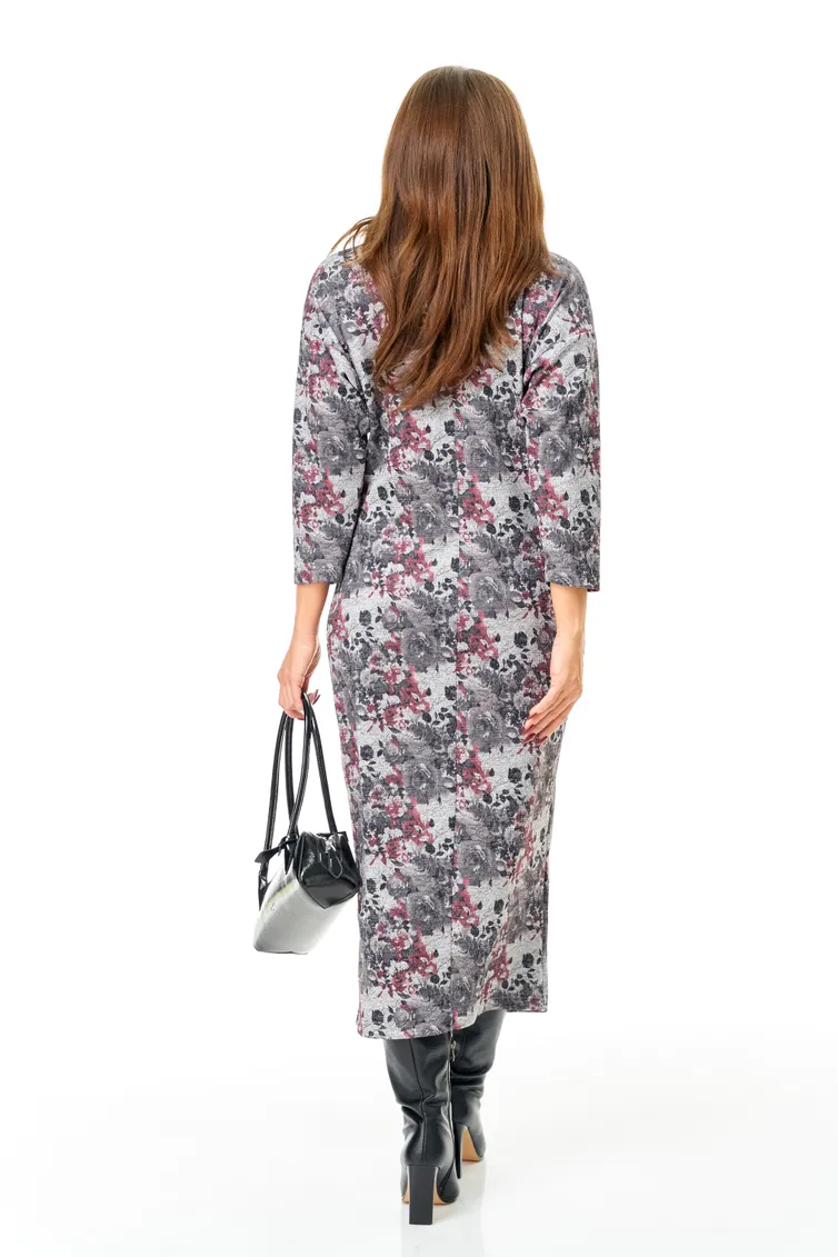 Sukienka Michel Chic #2145/1 serebro, bordo