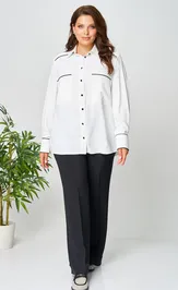 Рубашка Ava fashion М-142 молочный