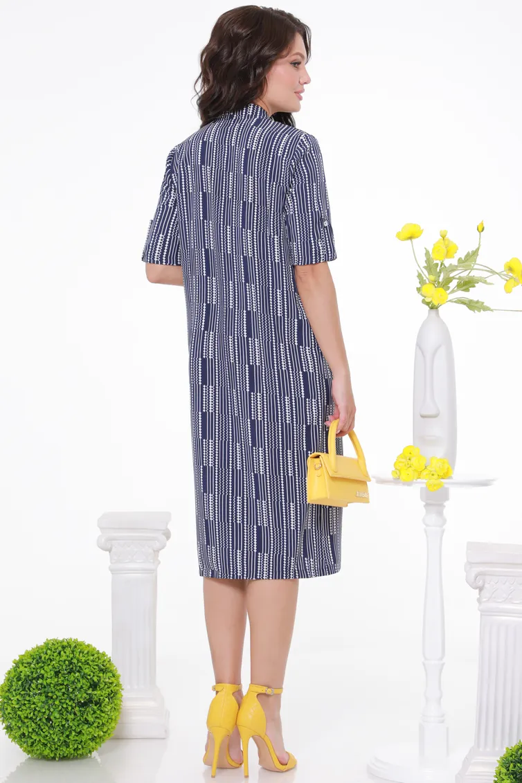 Sukienka DS Trend #P-3966-0165-01 (temno-sinego cveta s karmanami)
