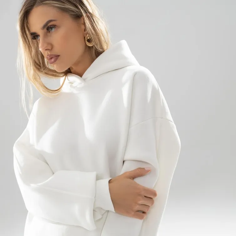 Bluza Z Kapturem CHARUTTI #Soprotivlenie bespolezno (white)
