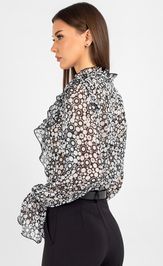 Blouse VIZAVI 744 cherno-belyj