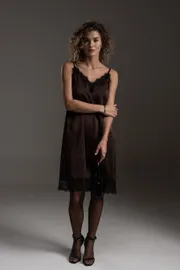 Sukienka SILVERSPICE #S-5539 shokolad