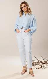 Spodnie Faufilure S1597 belyj