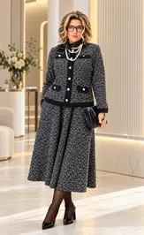 Костюм Anastasia 1401 черно-белый (меланж)