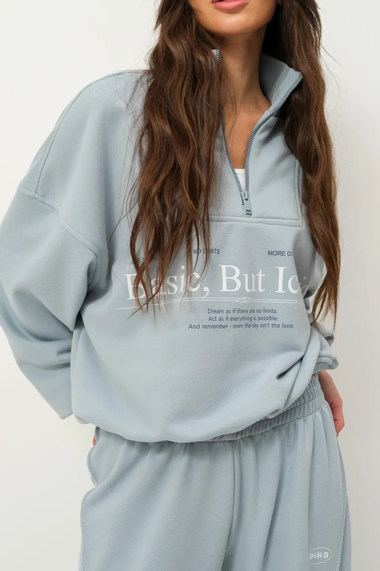 Bluza Pirs #6494 sero-goluboj