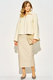 Skirt LAIKONY #L-924 sero-bezhevyj