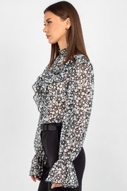 Blouse VIZAVI #744 cherno-belyj
