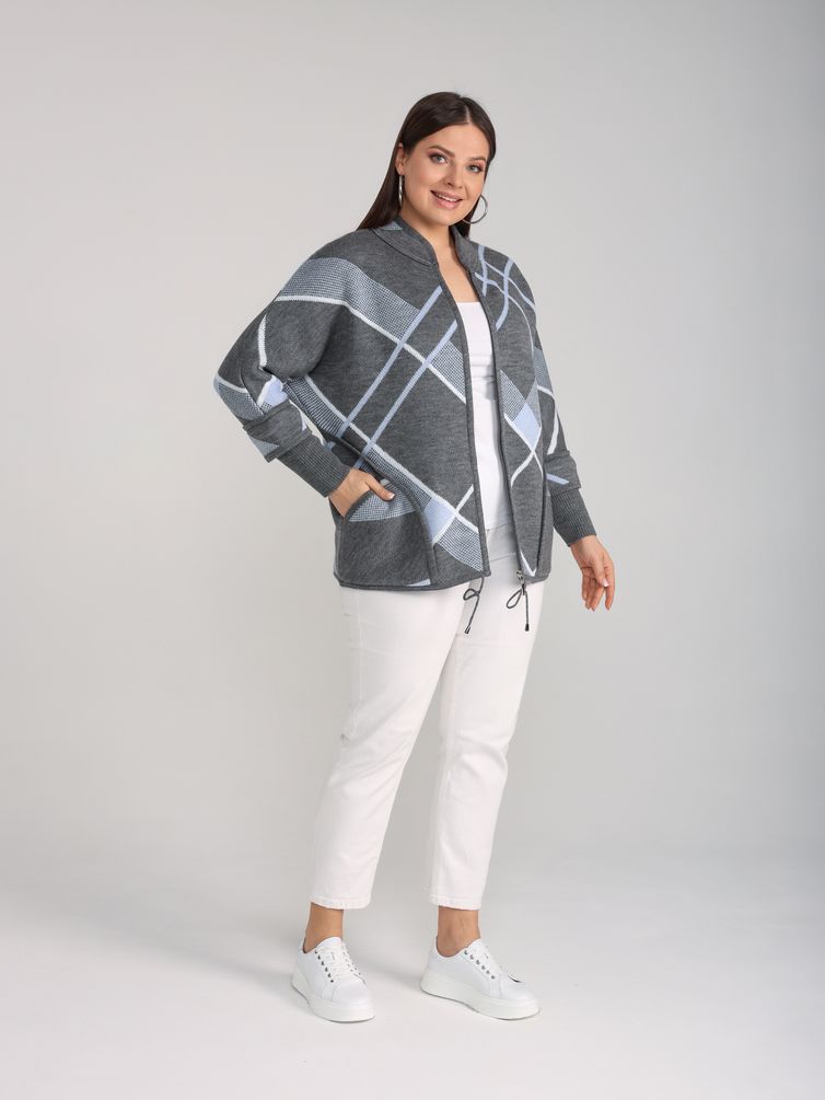 Кардиган BONADI арт. 1758 серый-голубой