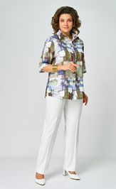 Блуза БелЭльСтиль 881-336 голубой дизайн