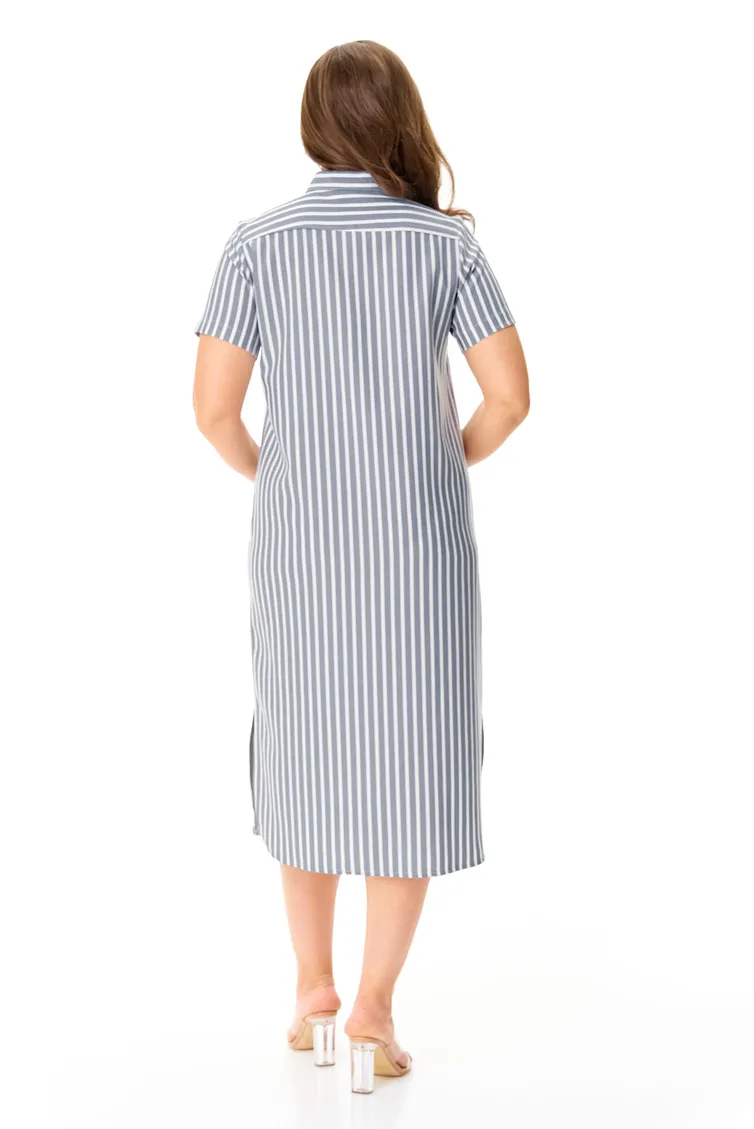 Dress Abbi #1049 temno-seraya poloska