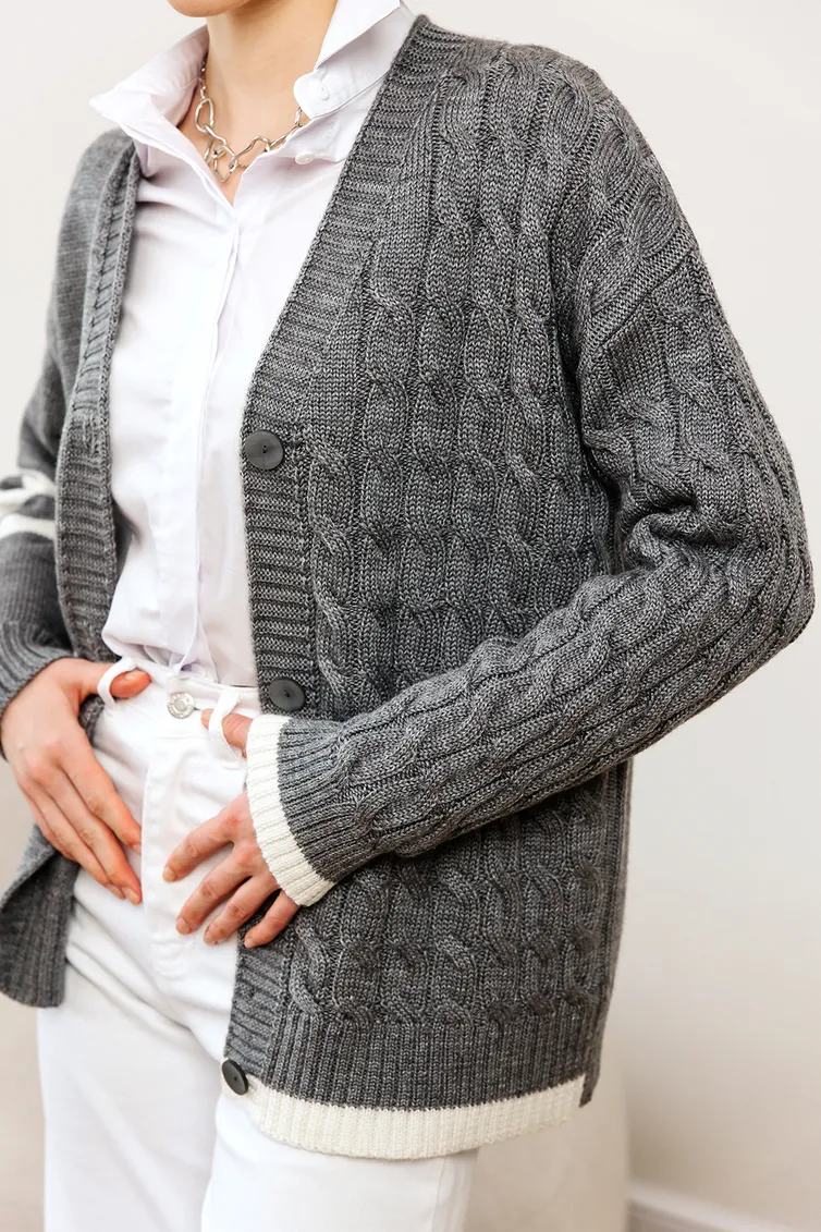 Sweter Romgil #RV0103-ShE5 seryj, belyj