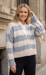 Sweter BELANGE 3257 sero-bezhevyj