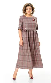 Sukienka Michel Chic 2132-2 brusnichnyj, kletka