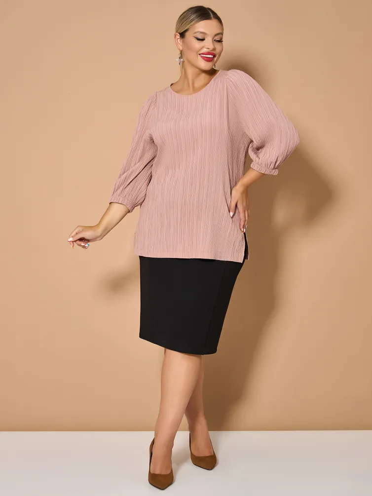 Bluzka DORA plus #0208-2 pudrovyj