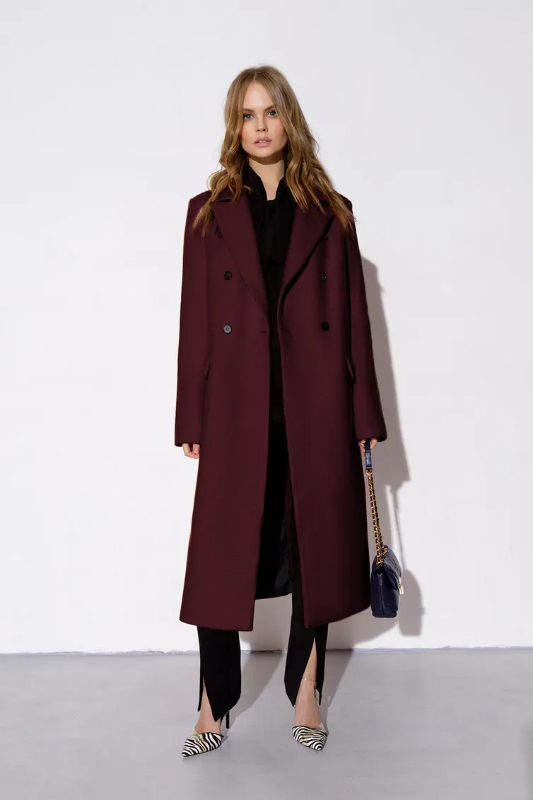Coat Pirs #3881-burgundi