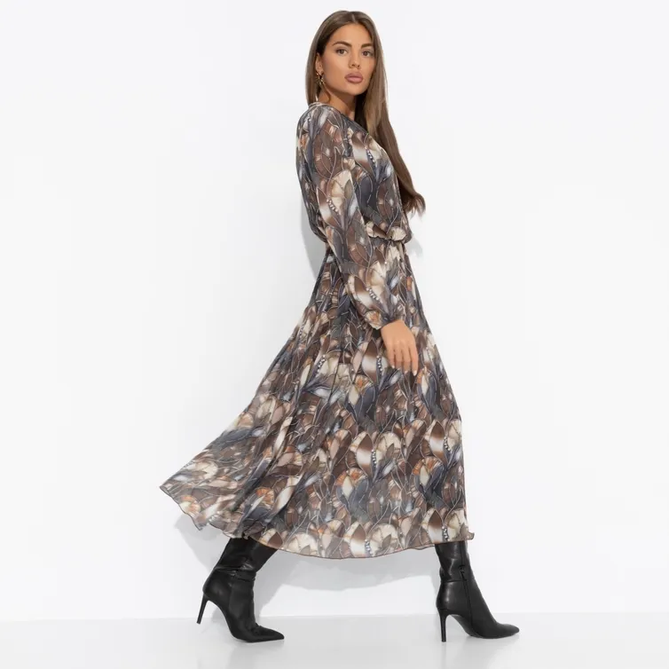 Dress CHARUTTI #Letyashhie mgnoveniya (brown)