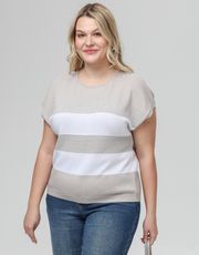 Джемпер Romgil арт. РВ0516-ХМ4 льняной, белый, серебро